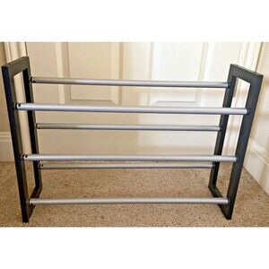 3-Tier Adjustable Expandable Shoe Boot Heel Rack, Plastic and Wood, 11-15 pair